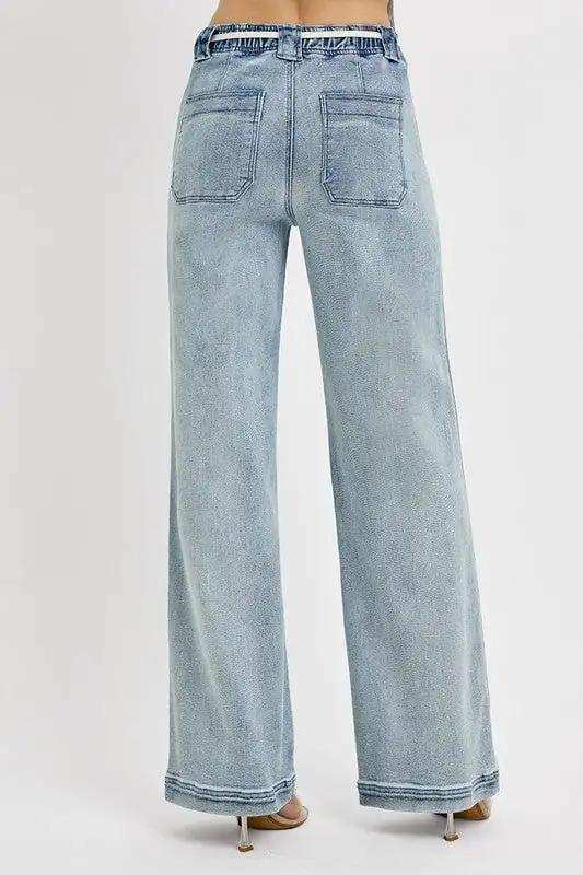 RISEN Full Size Straight Leg Jeans with Pockets Plus Size - Trendsi - Flyclothing LLC