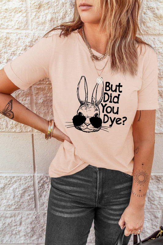 Rabbit Graphic Round Neck T-Shirt - Trendsi