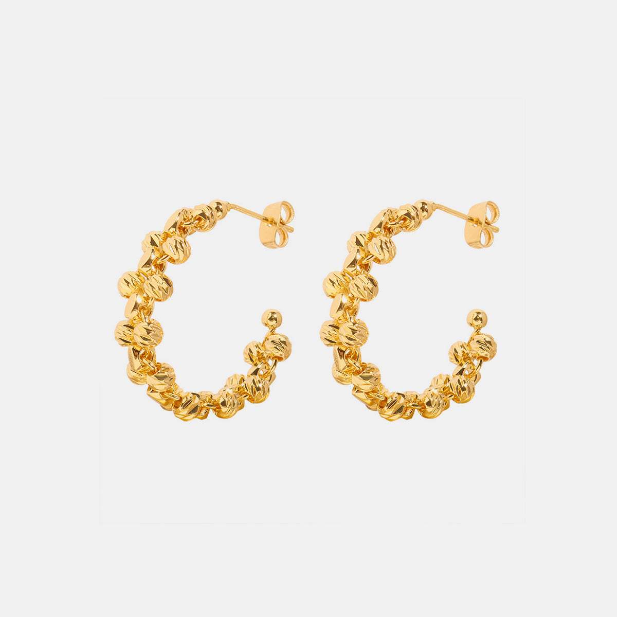 Titanium Steel C-Hoop Earrings - Trendsi - Flyclothing LLC
