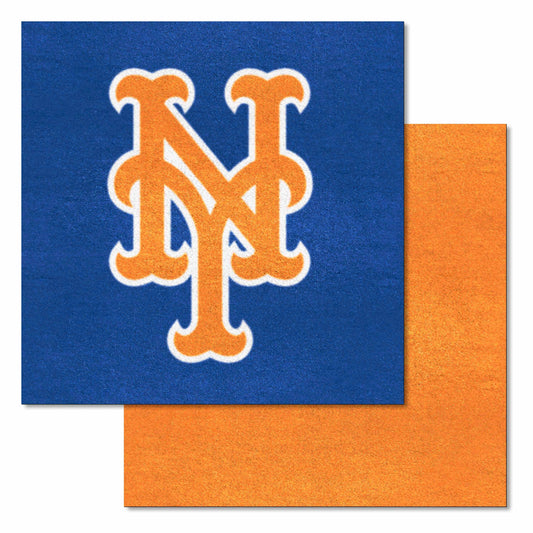 New York Mets "NY" Hat Logo Team Carpet Tiles - 45 Sq Ft. - New York Mets
