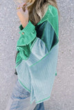 Patchwork Color Block Round Neck Long Sleeve Top - Trendsi - Flyclothing LLC