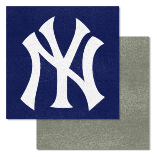 New York Yankees "NY" Hat Logo Team Carpet Tiles - 45 Sq Ft. - New York Yankees