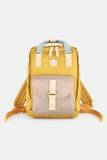 Himawari Contrast Waterproof Canvas Backpack Bag with Round Label - Trendsi