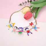 18K Gold-Plated Bead Charm Necklace - Trendsi - Flyclothing LLC
