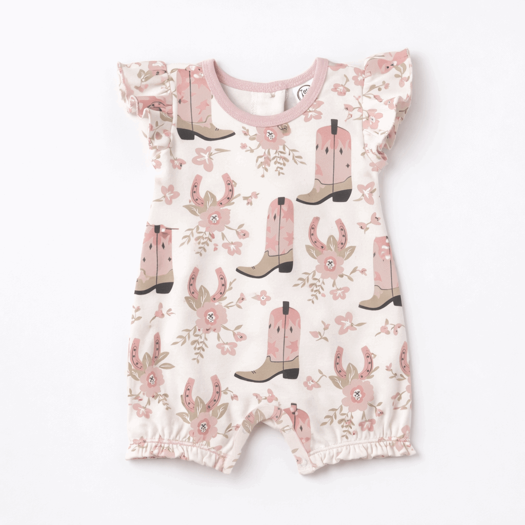 Pink Cowgirl Baby Bubble Romper – Cotton Western - Tesa Babe - Flyclothing LLC