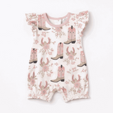 Pink Cowgirl Baby Bubble Romper – Cotton Western - Tesa Babe - Flyclothing LLC