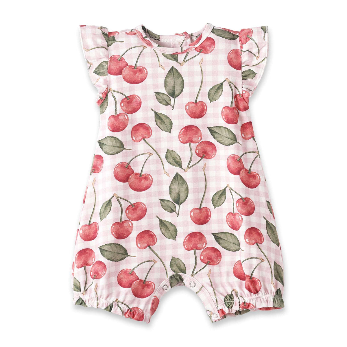 Cherry Picnic Baby Girl Bamboo Bubble Romper - Tesa Babe - Flyclothing LLC