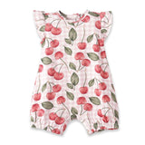 Cherry Picnic Baby Girl Bamboo Bubble Romper - Tesa Babe - Flyclothing LLC