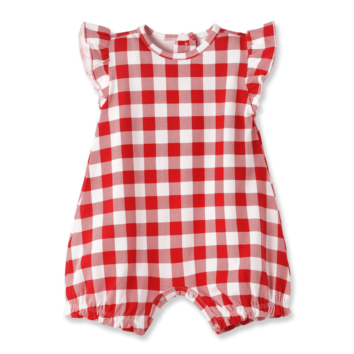 Picnic Plaid Soft Bamboo Bubble Romper for Baby Girls - Tesa Babe - Flyclothing LLC