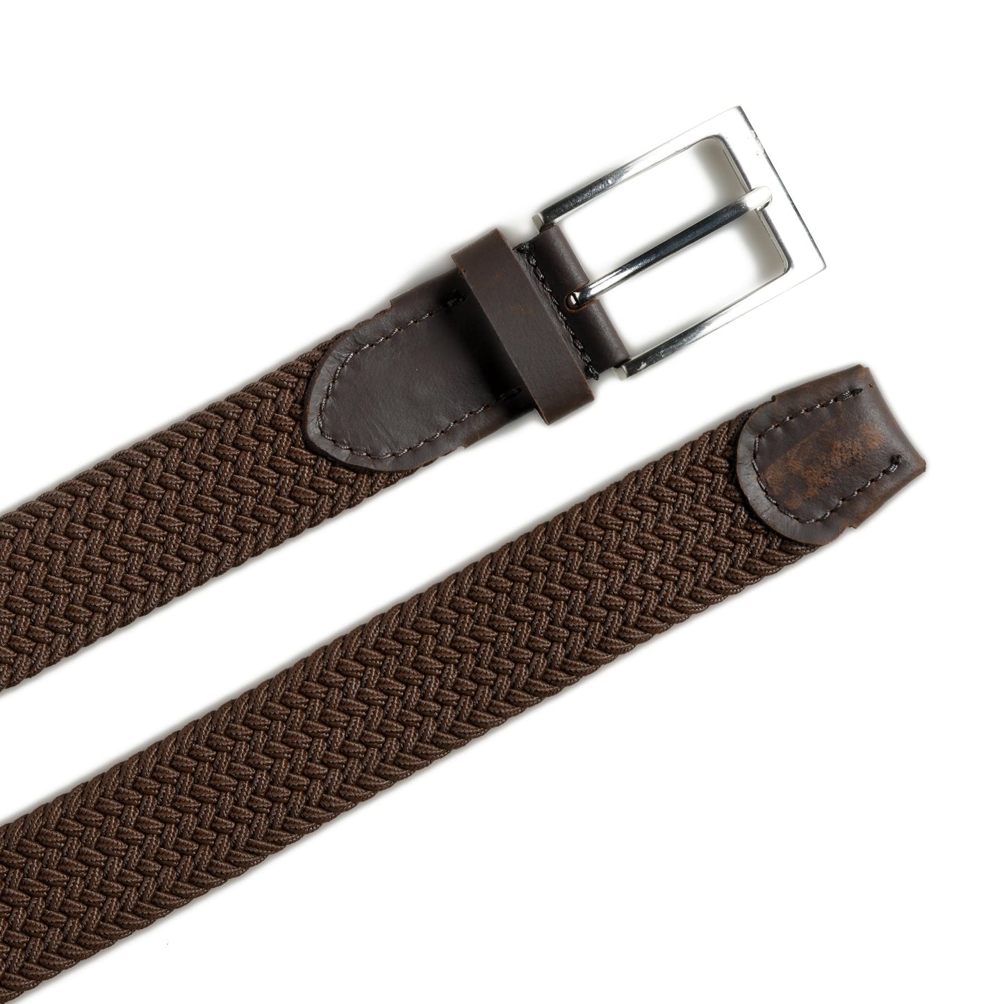 Braided Brown Canvas Belt - Classy Leather Bags - Flyclothing LLC