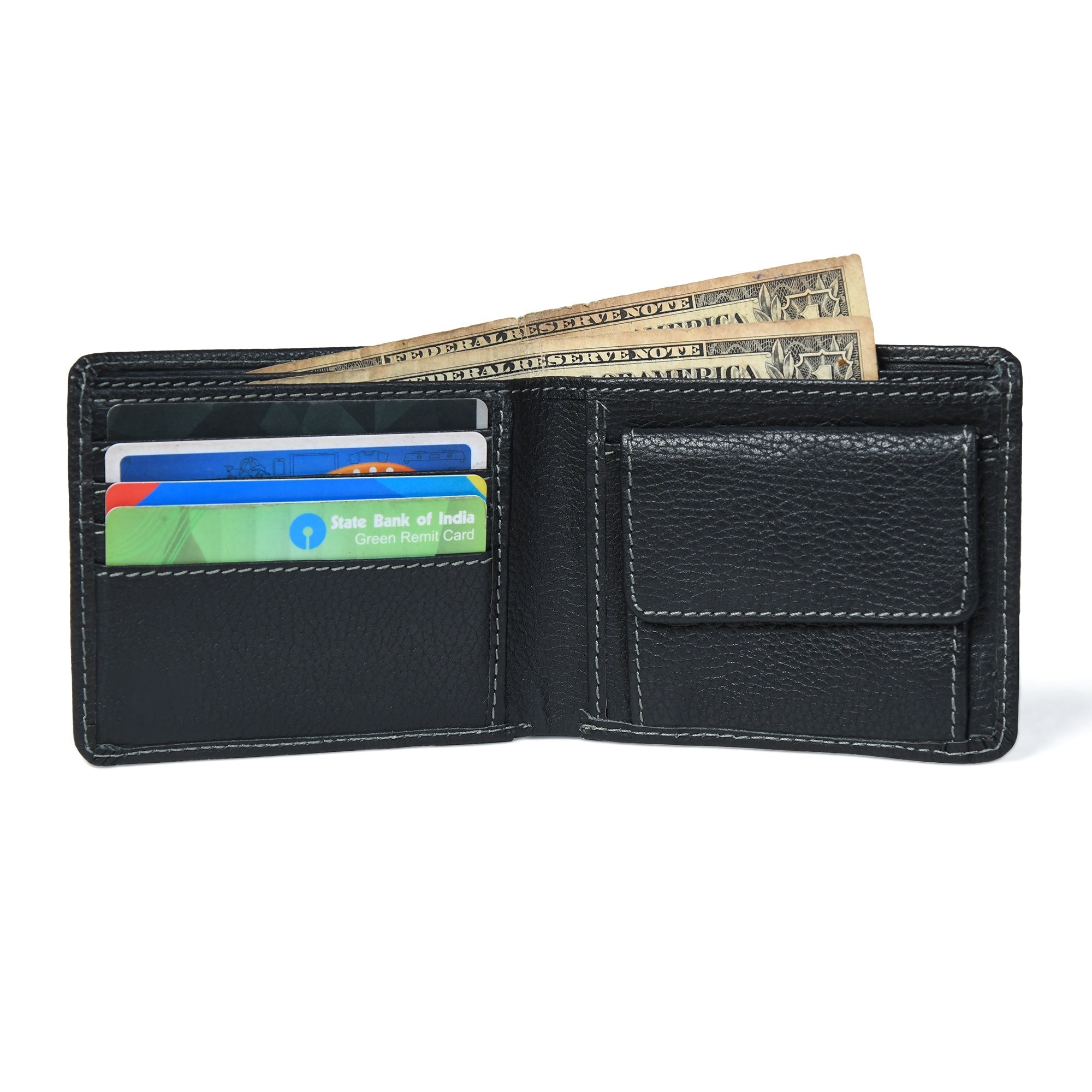 Classic Black Leather Wallet - Classy Leather Bags - Flyclothing LLC