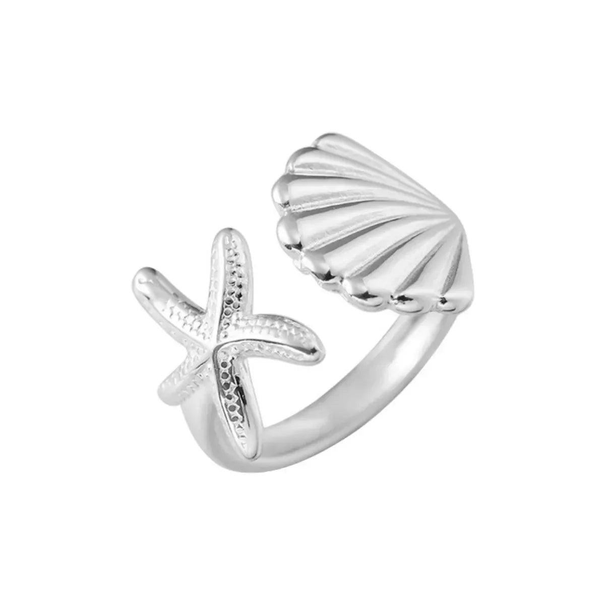 Starfish & Seashell Open Ring - Trendsi - Flyclothing LLC