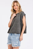Mittoshop Round Neck Cap Sleeve T-Shirt - Trendsi