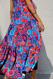 Tiered Printed V-Neck Sleeveless Dress - Trendsi - Flyclothing LLC
