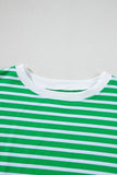Striped Round Neck Short Sleeve Top and Shorts Set - Trendsi
