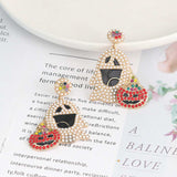 Ghost Rhinestone Alloy Earrings - Trendsi - Flyclothing LLC