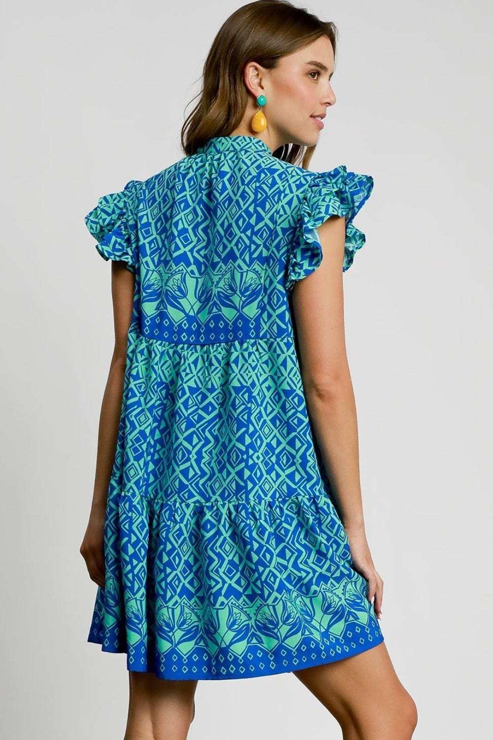 Umgee Full Size Mixed Print Mini Dress Plus Size - Trendsi - Flyclothing LLC