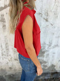Full Size Button Down Cap Sleeve Linen Shirt Plus Size - Trendsi - Flyclothing LLC