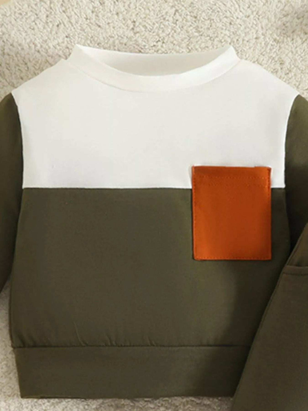 Children's Color Block Pocket Detail Top and Pants Outfit Set - Trendsi - Flyclothing LLC