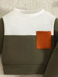 Children's Color Block Pocket Detail Top and Pants Outfit Set - Trendsi - Flyclothing LLC