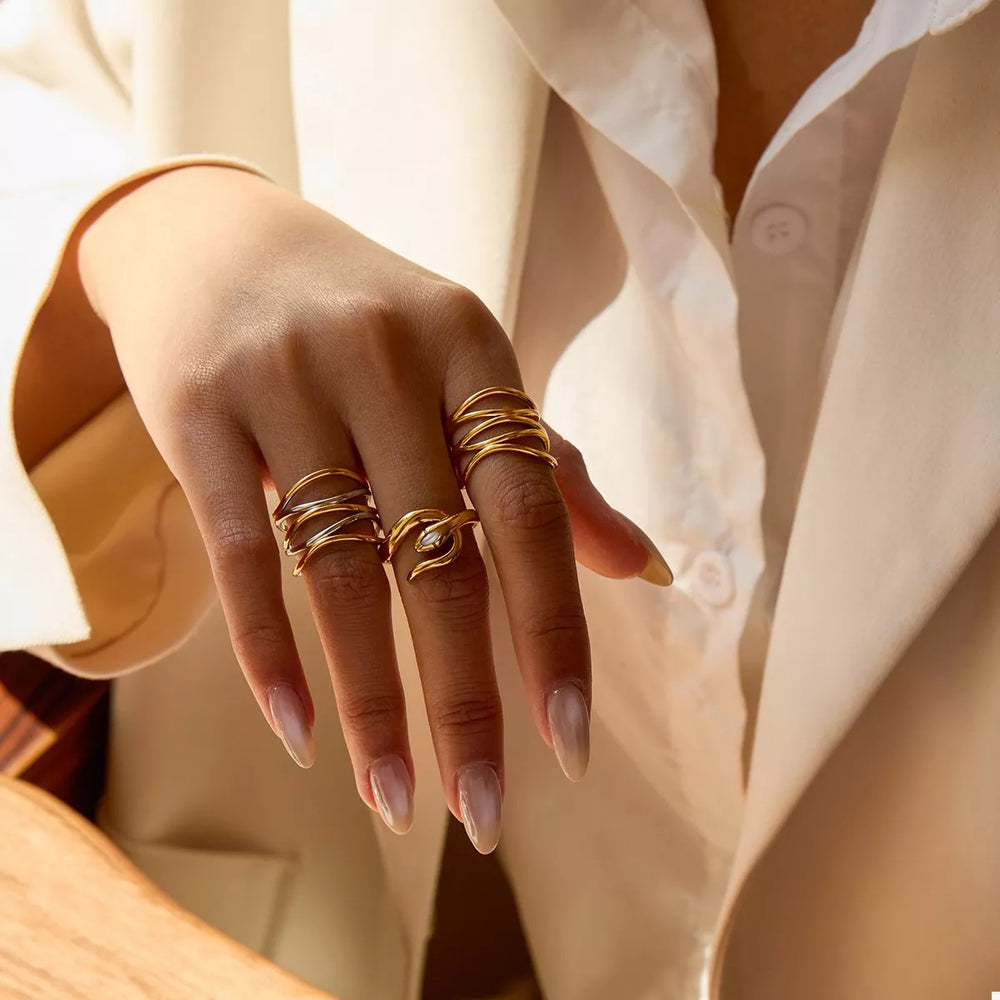 Two-Tone Open Ring - Trendsi - Flyclothing LLC