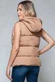 Snobbish Snap and Zip Closure Hooded Vest - Trendsi - Flyclothing LLC