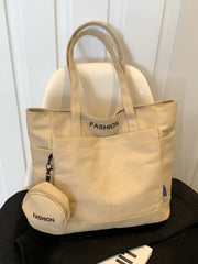 Canvas Tote Bag with Pouch - Trendsi