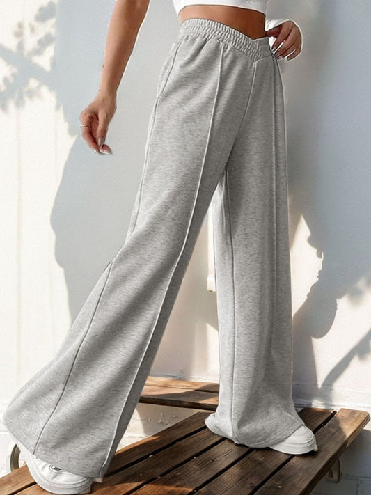Elastic Waist Wide Leg Pants - Trendsi