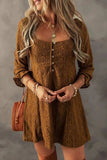 Textured Square Neck Mini Dress - Trendsi - Flyclothing LLC