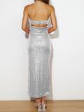 Sequin Cutout Tube Dress - Trendsi