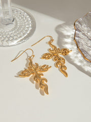 18K Gold-Plated Stainless Steel Cross Earrings - Trendsi