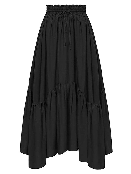 Smocked Waist Band Ruched Layered Skirt - Trendsi - Flyclothing LLC