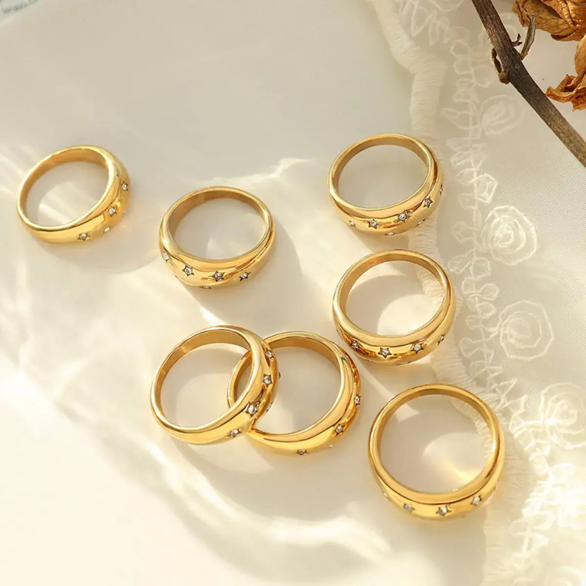 18K Gold-Plated Zircon Ring - Trendsi - Flyclothing LLC