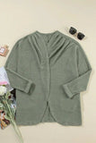 Waffle-Knit Open Front Long Sleeve Cover Up - Trendsi - Flyclothing LLC