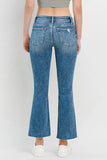 Vervet by Flying Monkey Full Size Mid Rise Distressed Cropped Flare Jeans - Trendsi