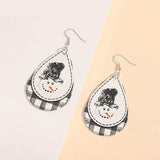 Snowman PU Leather Dangle Earrings - Trendsi - Flyclothing LLC
