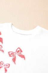 Bow Round Neck Long Sleeve Sweatshirt - Trendsi - Flyclothing LLC