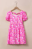 Printed Square Neck Short Sleeve Dress - Trendsi