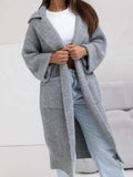Pocketed Collared Neck Dropped Shoulder Cardigan - Trendsi - Flyclothing LLC