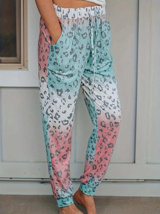 Drawstring Leopard Pants with Pockets - Trendsi - Flyclothing LLC