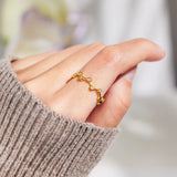18K Gold-Plated 925 Sterling Silver Zircon Ring - Trendsi