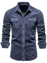 Men's Full Size Collared Neck Button Down Shirt with Chest Pockets Plus Size - Trendsi - Flyclothing LLC