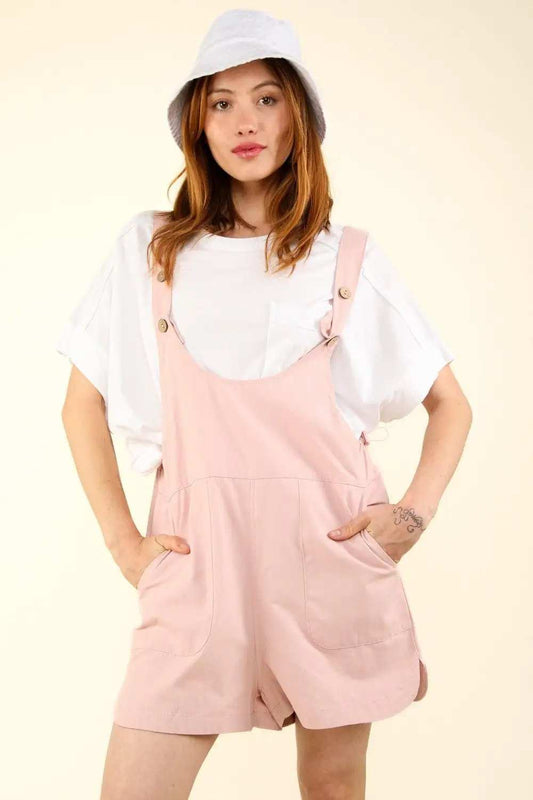 VERY J Adjustable Waist Suspender Overalls with Pockets - Trendsi - Flyclothing LLC