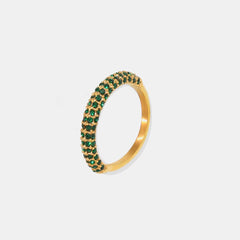 18K Gold-Plated Inlaid Zircon Ring - Trendsi