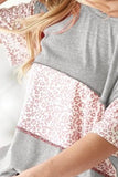 BiBi Triblend Knit with Leopard Block Out Stitching - Trendsi