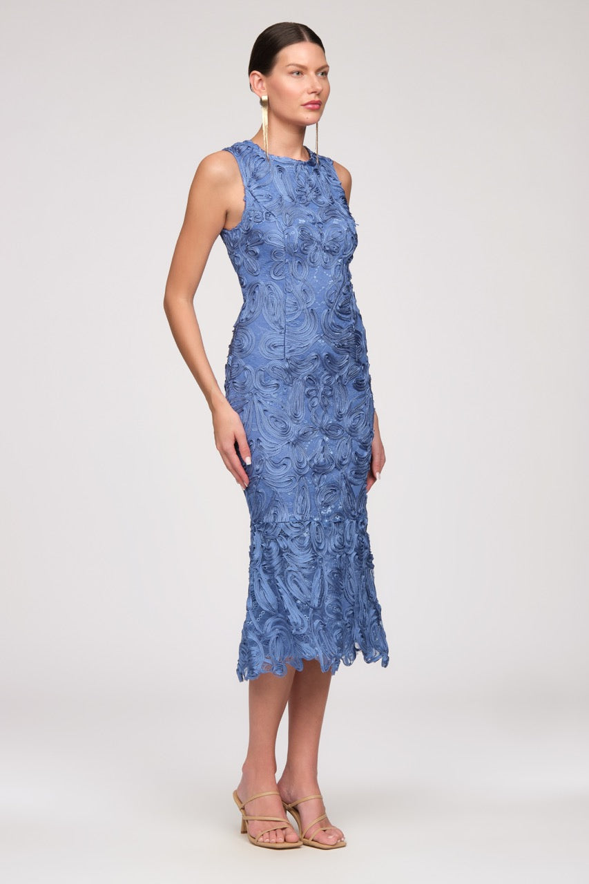 Meli Soutache Tea Length Dress - JS Collections - Flyclothing LLC