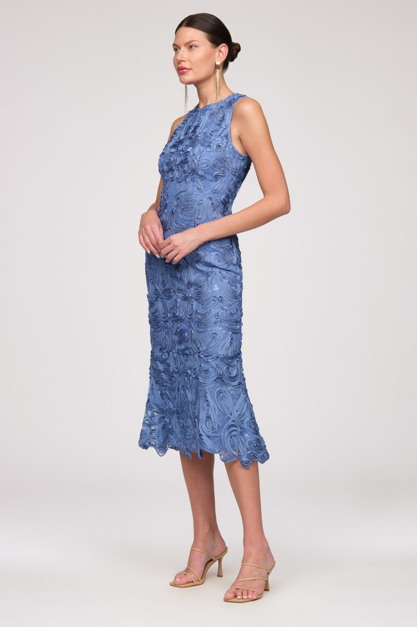 Meli Soutache Tea Length Dress - JS Collections - Flyclothing LLC