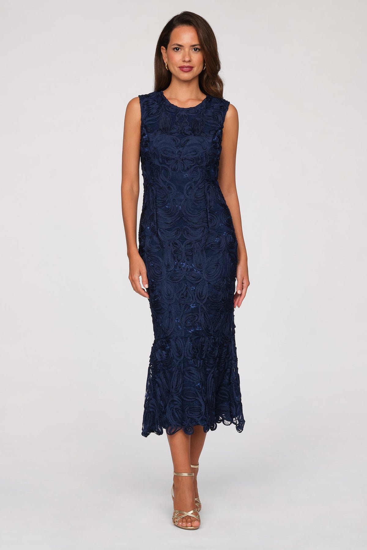 Meli Soutache Tea Length Dress - JS Collections - Flyclothing LLC