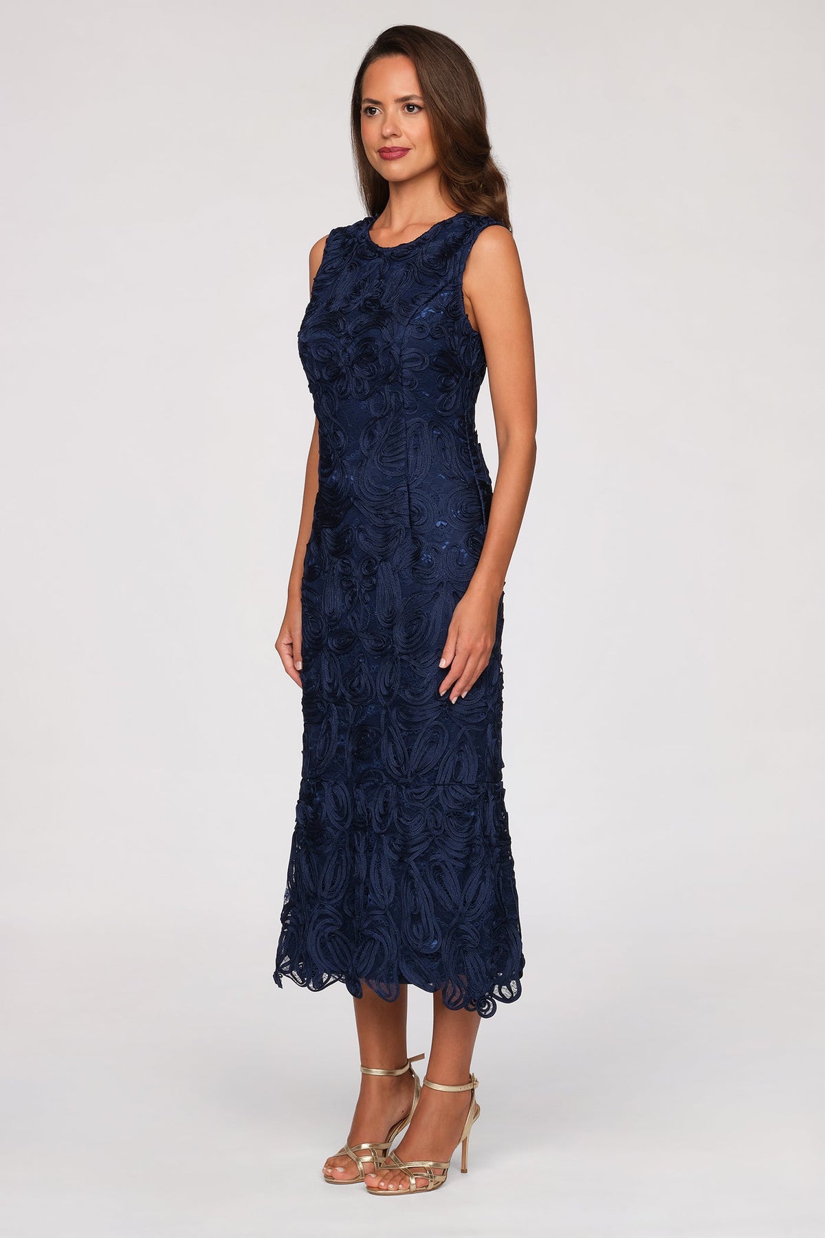 Meli Soutache Tea Length Dress - JS Collections - Flyclothing LLC