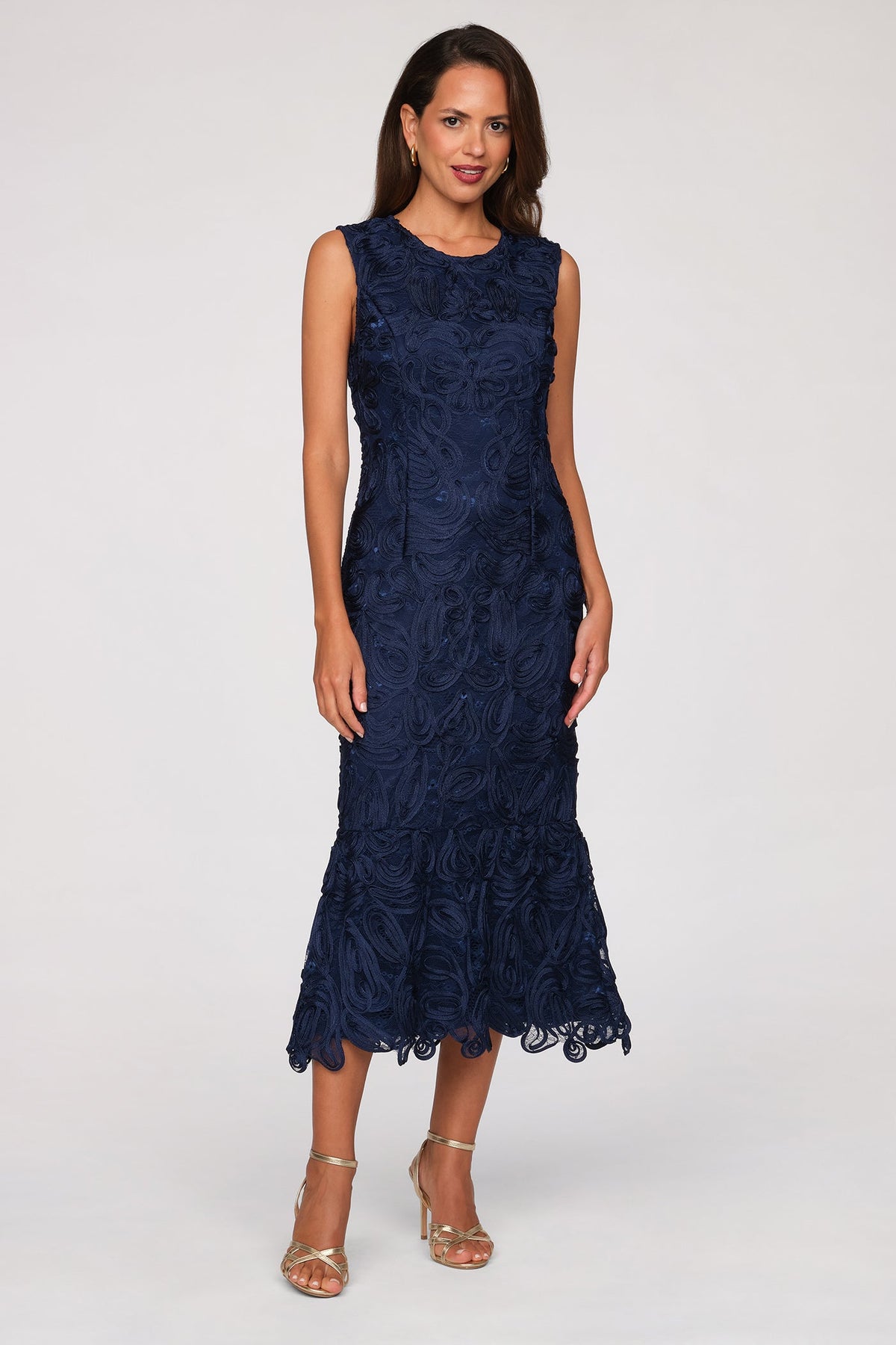 Meli Soutache Tea Length Dress - JS Collections - Flyclothing LLC